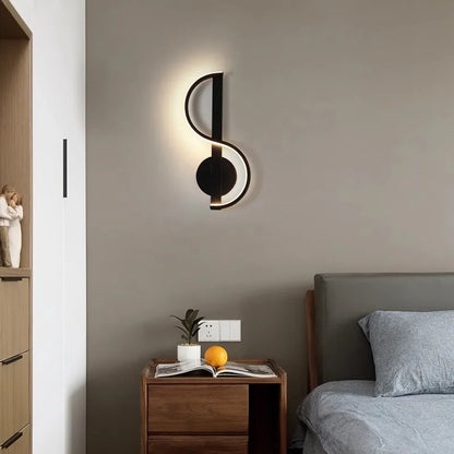 Moderne LED Væglampe med Kurvet Design til Hyggebelysning Væglamper Tech Butik