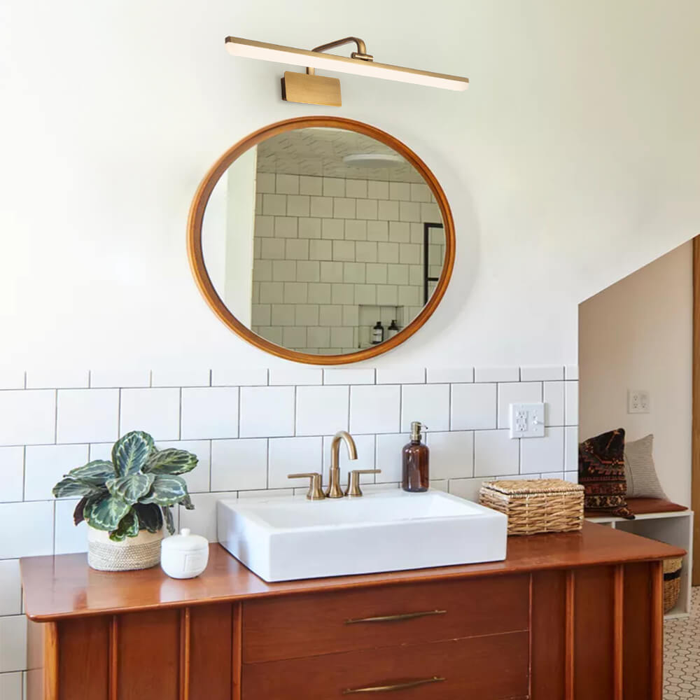 Moderne LED Væglys i Satin Guld – Elegant Belysning til Badeværelse Væglamper Tech Butik