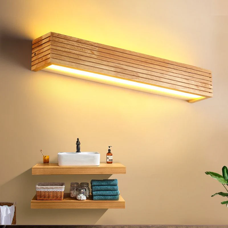 Væglampe i Moderne Trædesign med LED Belysning Tech Butik