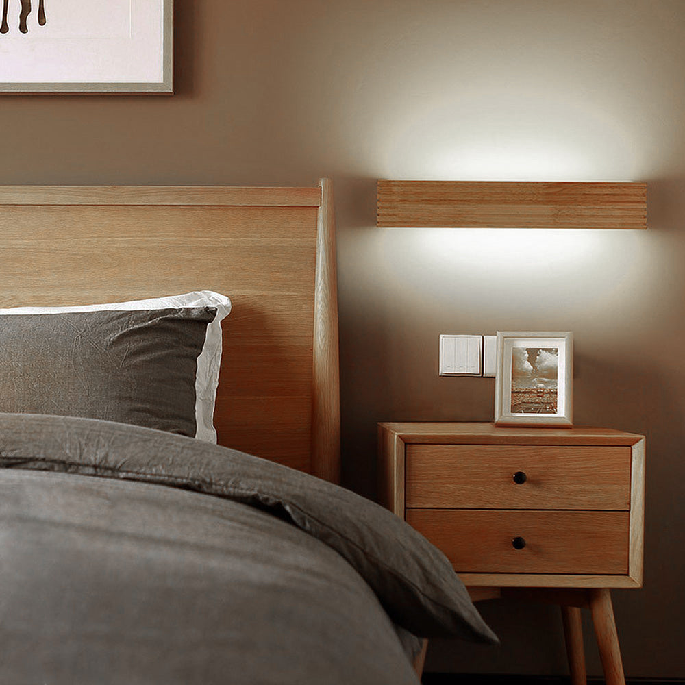 Væglampe i Moderne Trædesign med LED Belysning Tech Butik