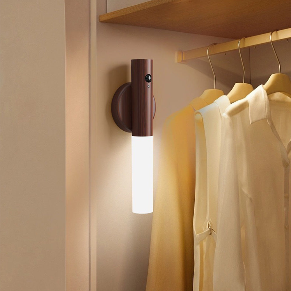 Træ-LED Væglampe – Natlampe med Bevægelsessensor Væglamper Tech Butik