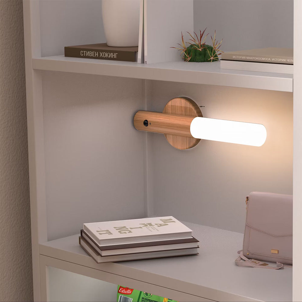 Træ-LED Væglampe – Natlampe med Bevægelsessensor Væglamper Tech Butik