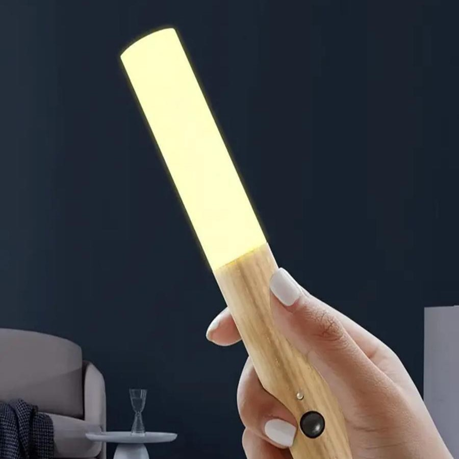 Træ-LED Væglampe – Natlampe med Bevægelsessensor Væglamper Tech Butik