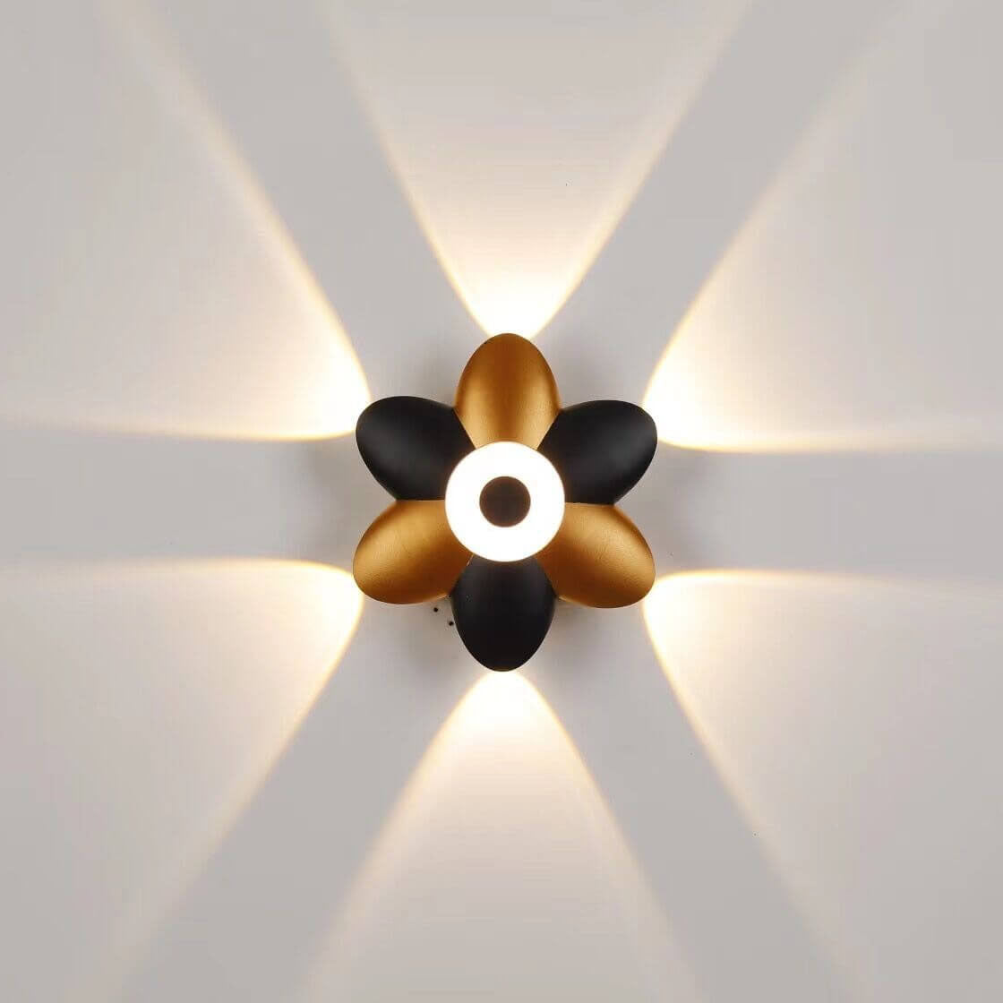 Moderne LED væglampe i kreativt aluminiumsdesign Væglamper Tech Butik Sort og gylden varmt lys