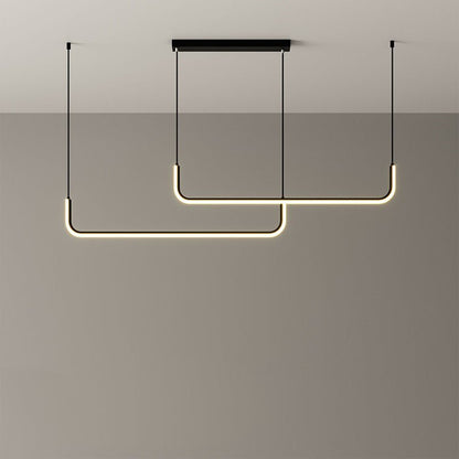 Moderne Lineær Loftslampe med Justerbart LED-Lys Loftslampe Tech Butik Dobbelt Side - 150cm x 120cm - 42W Guld Justerbart Lys (Fjernbetjening - Dæmp + CCT)