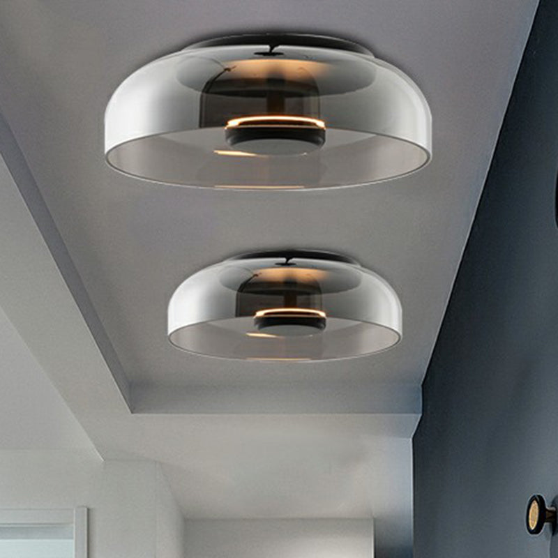 Moderne Loftlampe i Skålform med Blødt Hvidt Lys Loftslampe Tech Butik Røg Grå Hvid