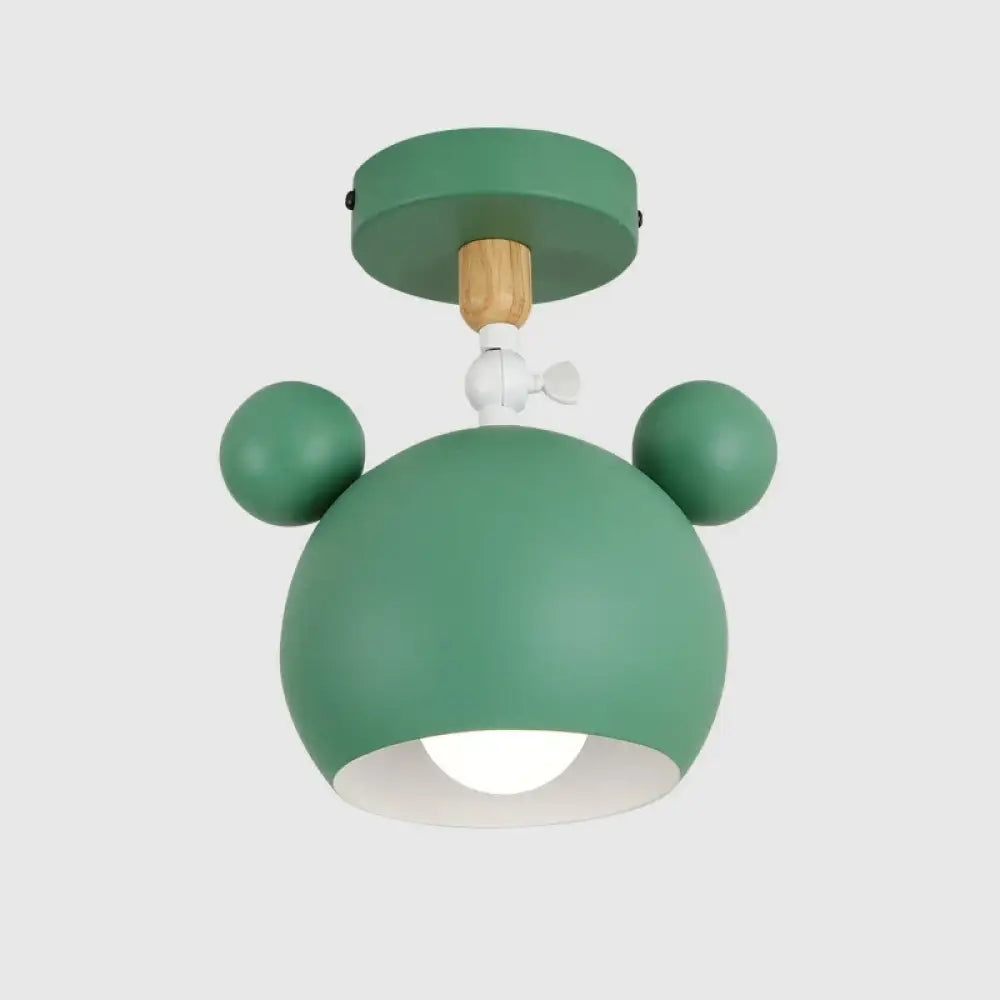 Moderne Loftlampe med Elegant Træ-Jern Design Børnelamper Tech Butik Grøn