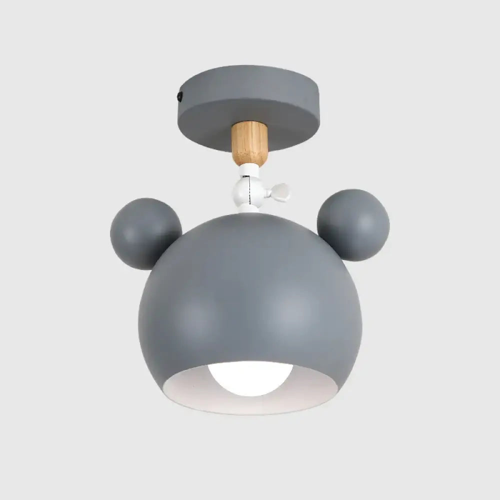 Moderne Loftlampe med Elegant Træ-Jern Design Børnelamper Tech Butik Grå