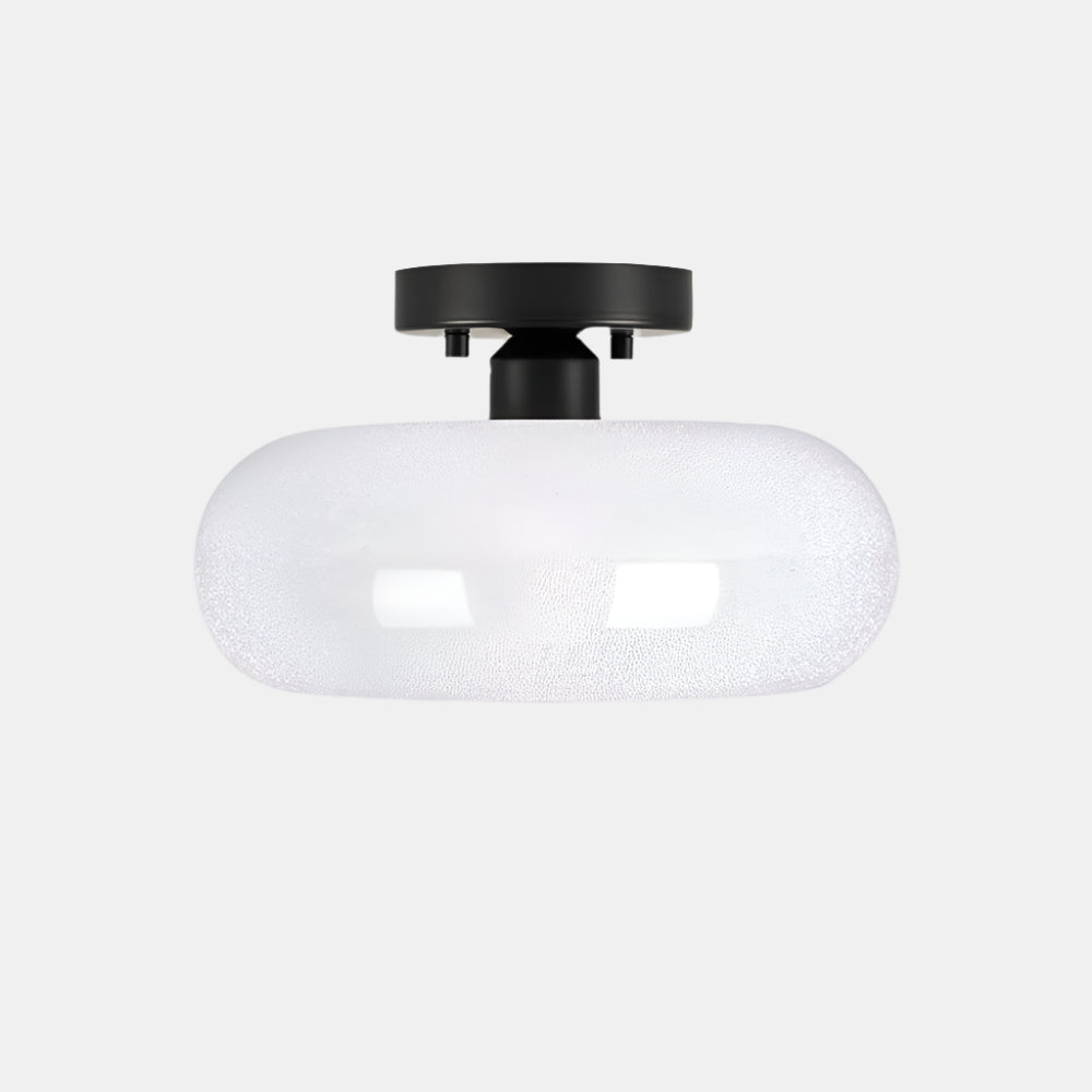 Moderne Loftlampe med Glas og Halvmontering Loftlamper Tech Butik Sort
