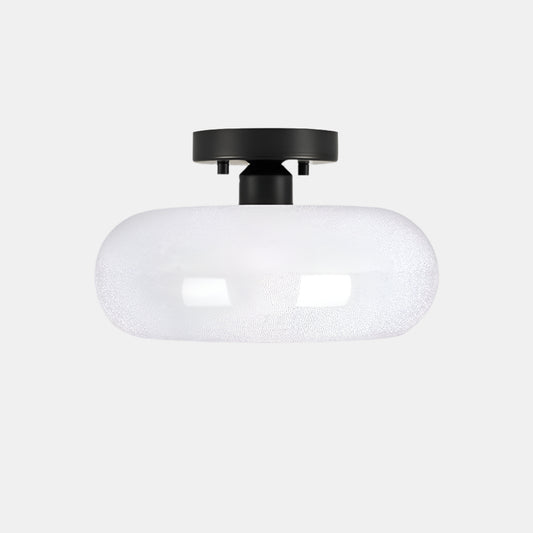 Moderne Loftlampe med Glas og Halvmontering Loftlamper Tech Butik Sort