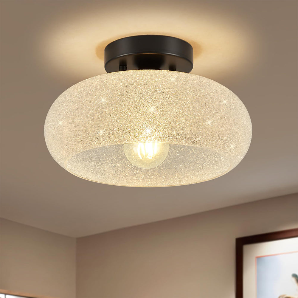 Moderne Loftlampe med Glas og Halvmontering Loftlamper Tech Butik