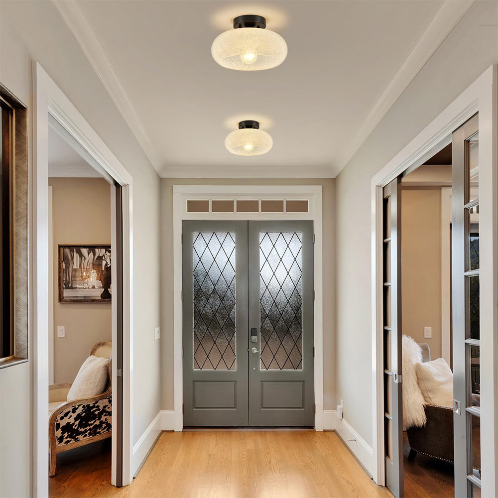 Moderne Loftlys med Glas – Elegant Semi-Flush Armatur til Stue og Soveværelse Belysning Tech Butik