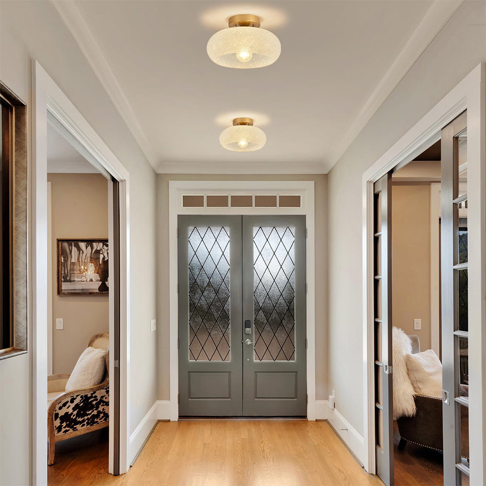 Moderne Loftlys med Glas – Elegant Semi-Flush Armatur til Stue og Soveværelse Belysning Tech Butik