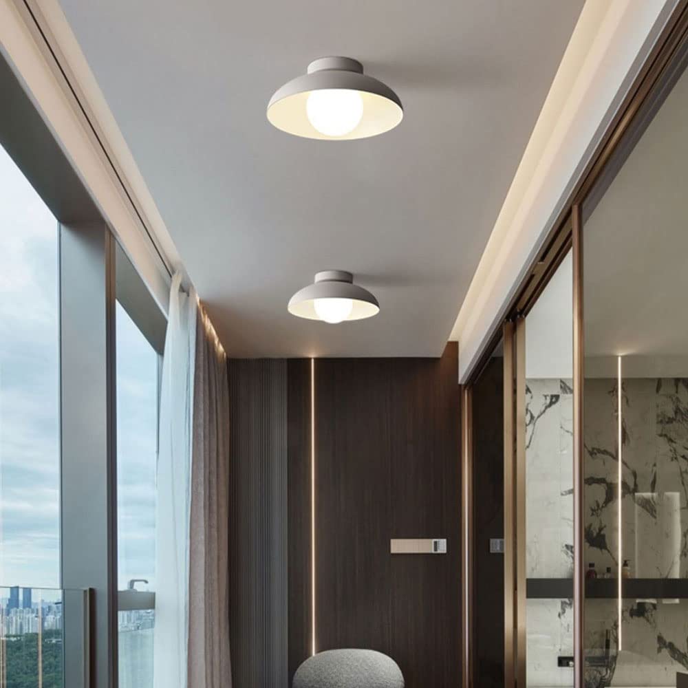 Loftlampe med Moderne Hvid Kuppel-Skærm Belysning Tech Butik