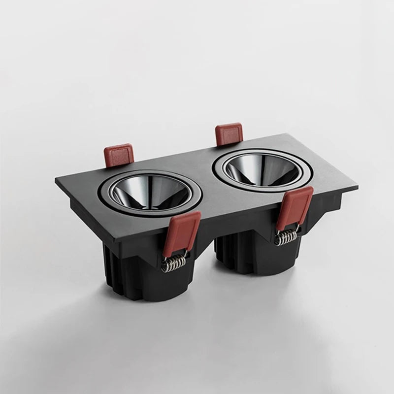 Moderne Loftmonteret LED Spotlys med Anti-blænd Design Lamp Tech Butik Sort Dobbelt lys Kølig hvid