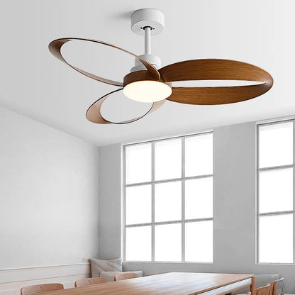 Moderne Loftventilator med LED Belysning og Bølgede Træblade Loftventilatorlampe Tech Butik Hvid-valnød 106cm