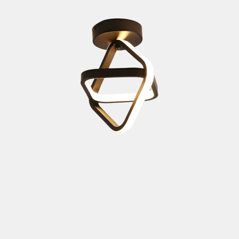 Moderne Minimalistisk LED Loftlampe til Indendørs Brug Loftlamper Tech Butik B-Sort-22W tre farver lys