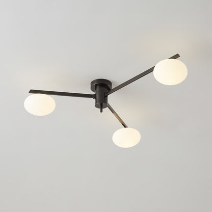 Moderne Minimalistisk Loftlampe med Elegante Ovale Pærer Loftslampe Tech Butik 3 hoveder ⌀ 85cm x H 18cm Sort & Hvid