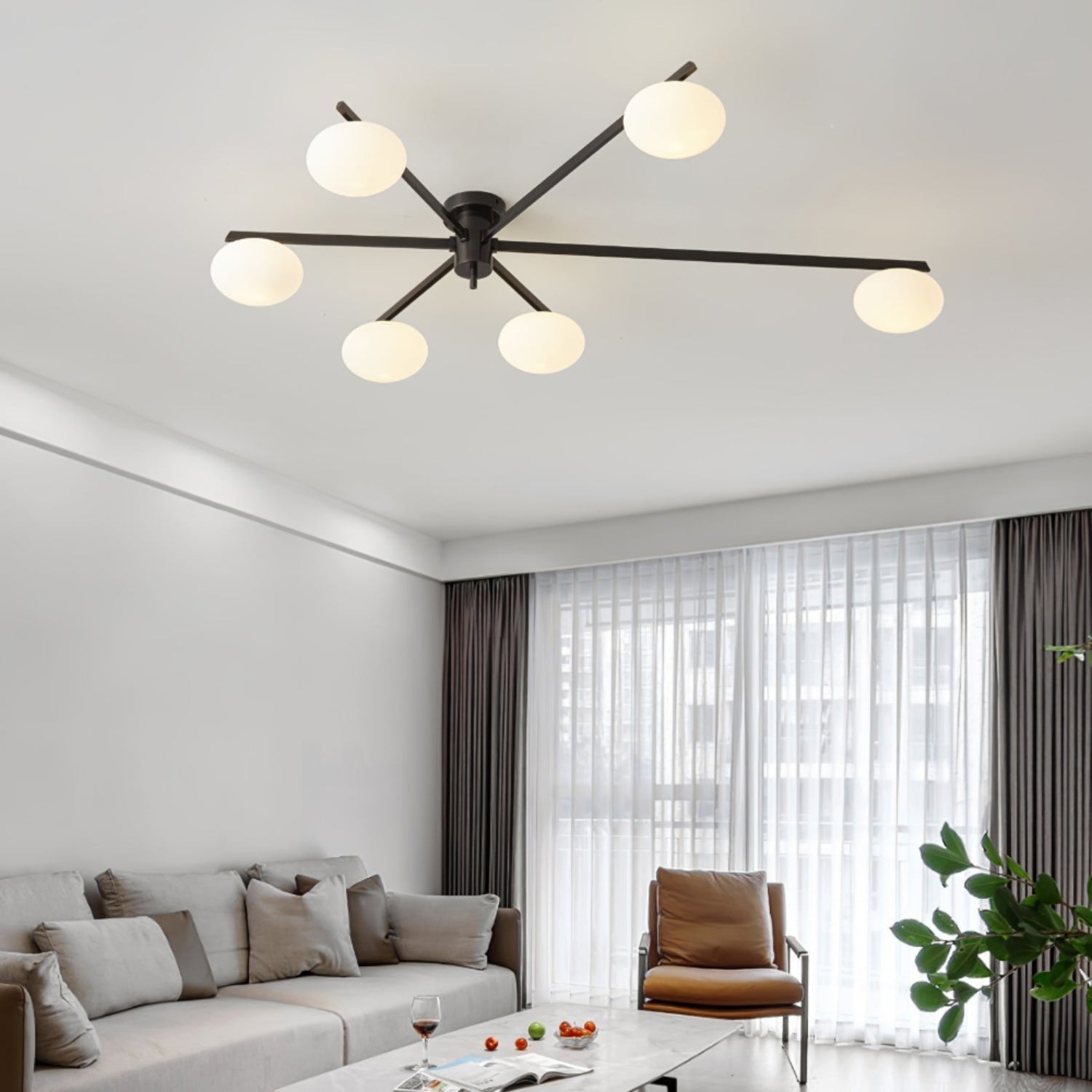 Moderne Minimalistisk Loftlampe med Elegante Ovale Pærer Loftslampe Tech Butik
