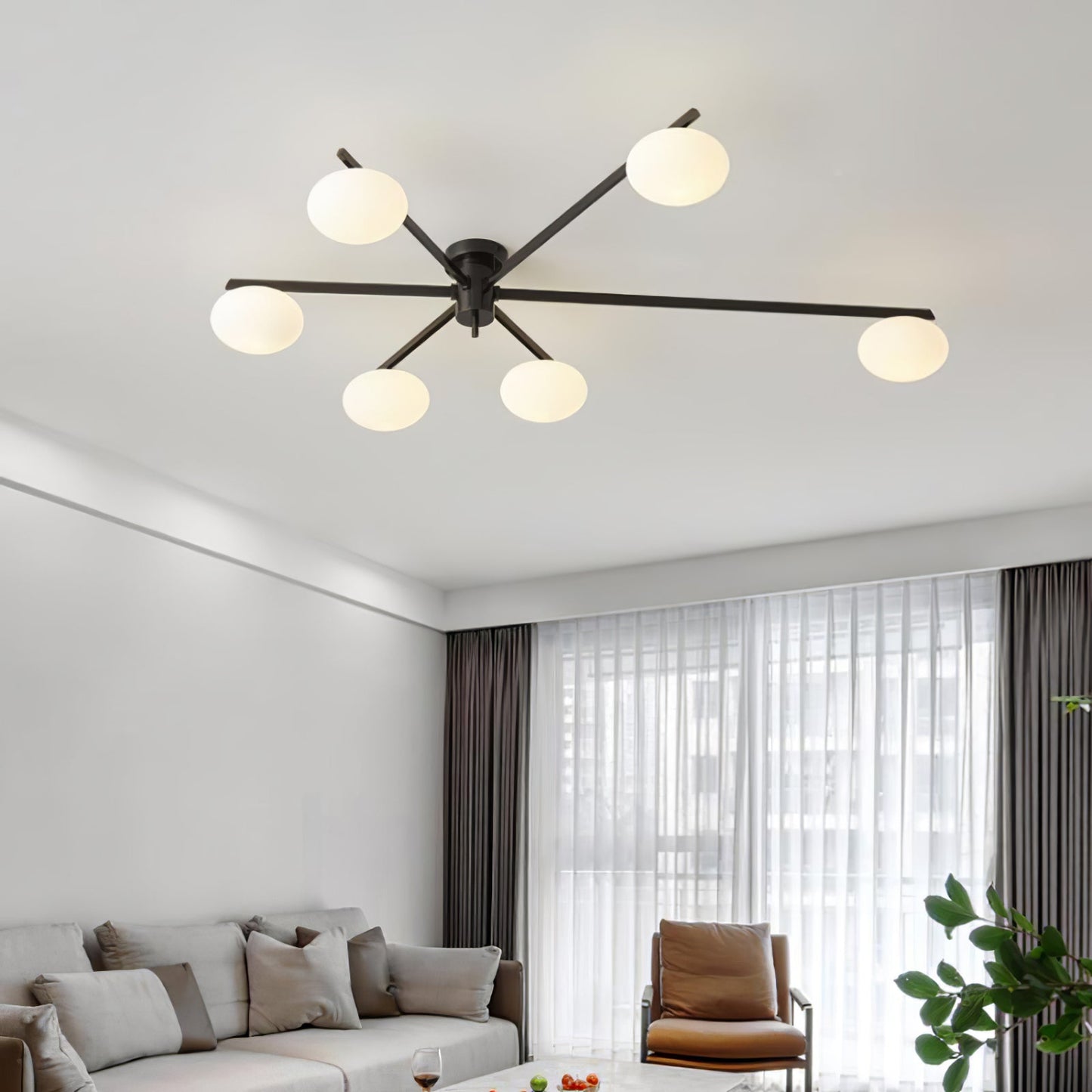 Moderne Minimalistisk Loftlampe med Elegante Ovale Pærer Loftslampe Tech Butik