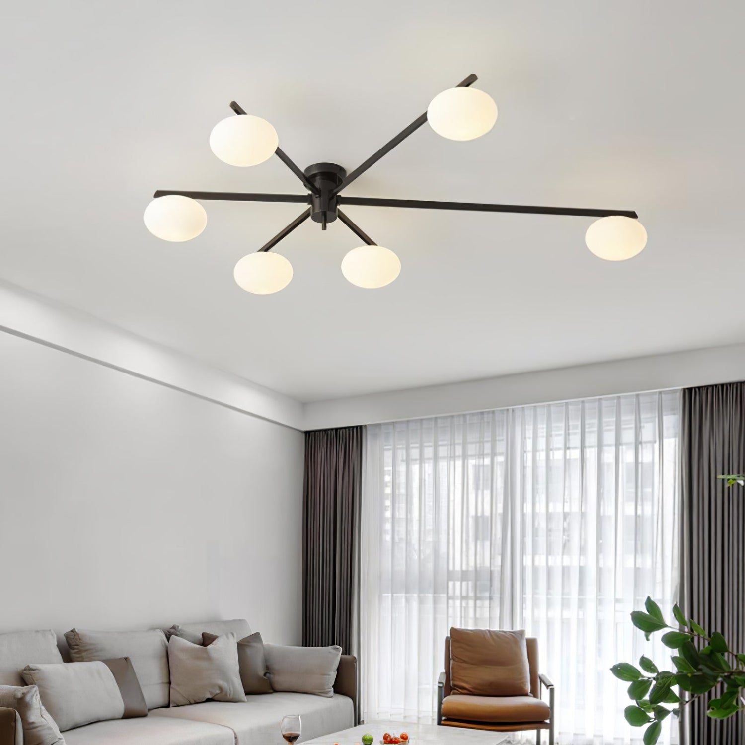 Moderne Minimalistisk Loftlampe med Elegante Ovale Pærer Loftslampe Tech Butik