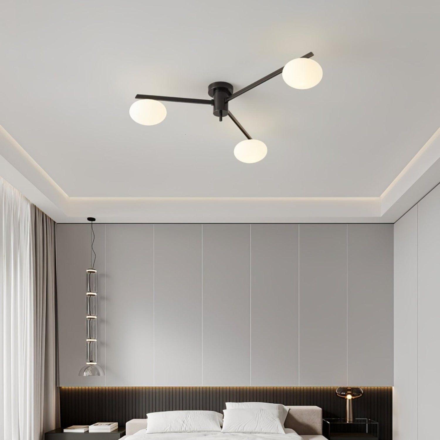 Moderne Minimalistisk Loftlampe med Elegante Ovale Pærer Loftslampe Tech Butik
