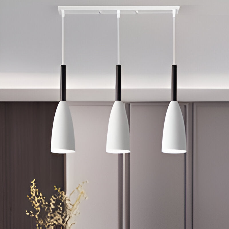 Moderne Nordisk Loftlampe Hængelamper Tech Butik 3 stk Rektangulær Helt hvid
