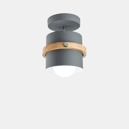 Moderne Nordisk Loftlampe med Roterbart Cylinderdesign Loftlamper Tech Butik Grå