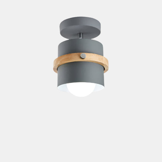 Moderne Nordisk Loftlampe med Roterbart Cylinderdesign Loftlamper Tech Butik Grå