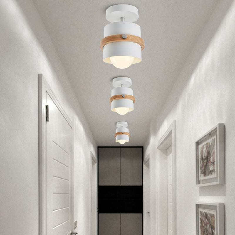 Moderne Nordisk Loftlampe med Roterbart Cylinderdesign Loftlamper Tech Butik Hvid