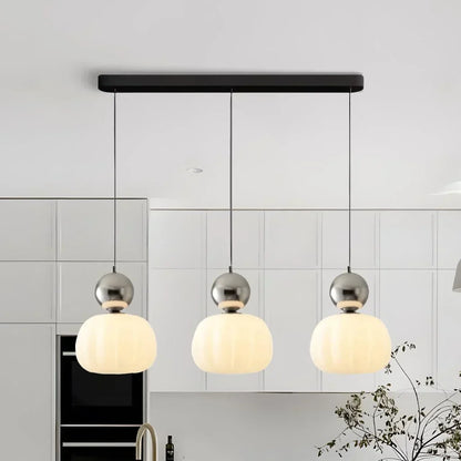 Moderne Nordisk Træ-Pendel Lampe til Spisebord, Køkken og Stue Hængelamper Tech Butik Tre hoveder Sølv