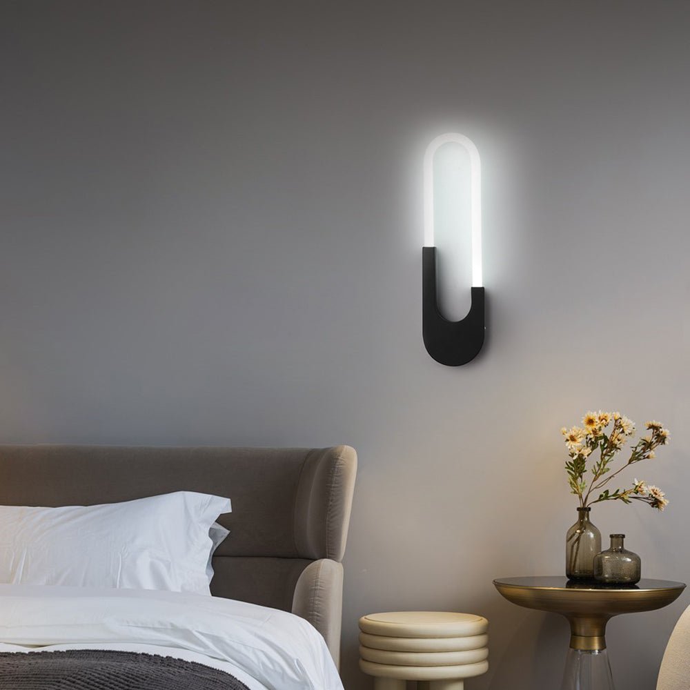 Moderne Oval LED Væglampe Væglamper Tech Butik Sort Hvidt lys
