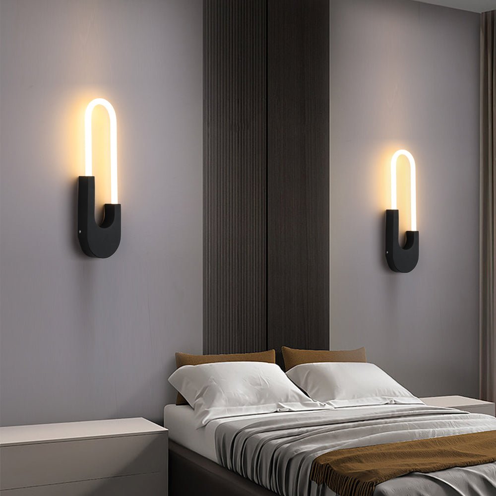 Moderne Oval LED Væglampe Væglamper Tech Butik Sort 3-trins dæmpning