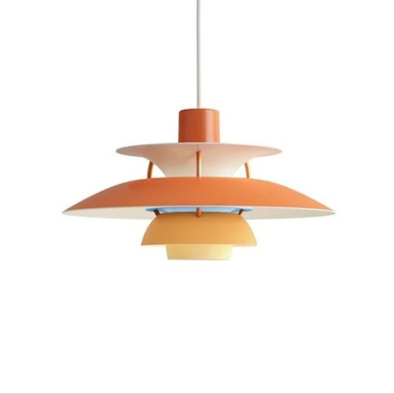 Moderne Paraply-Inspireret LED Loftslampe til Elegante Rum Pendellampe Tech Butik Nuancer af orange Dia50cm