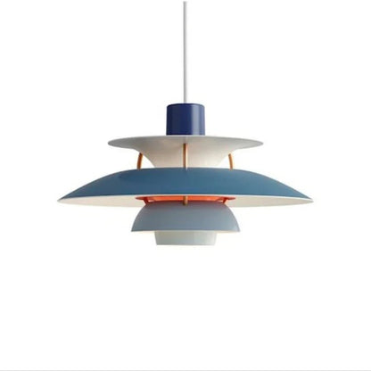 Moderne Paraply-Inspireret LED Loftslampe til Elegante Rum Pendellampe Tech Butik Nuancer af blå Dia50cm