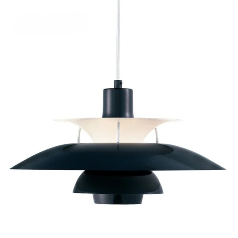 Moderne Paraply-Inspireret LED Loftslampe til Elegante Rum Pendellampe Tech Butik Ren sort Dia50cm
