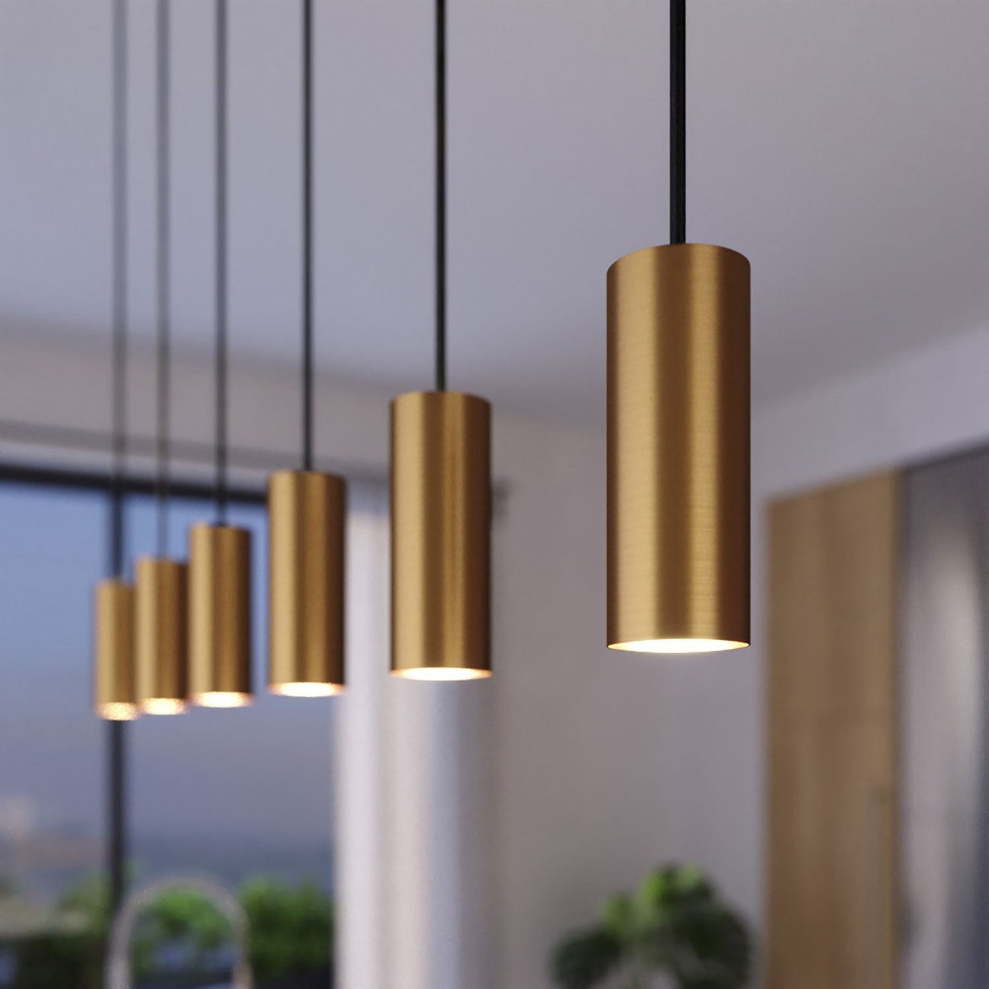 Creative Cables Tube Pendellampe – Børstet Messing Italiensk Elegance Pendellamper Tech Butik Default