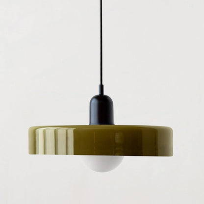 Moderne Pendel i farvet glas Hængelamper Tech Butik Grøn Sort 25 x 18 cm