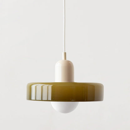 Moderne Pendel i farvet glas Hængelamper Tech Butik Grøn Beige 25 x 18 cm