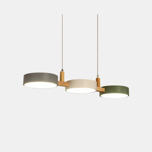 Moderne Pendellampe i Metal med Nordisk Design Pendellamper Tech Butik Hvid + grå + grøn D77cm*h20cm Varmt lys