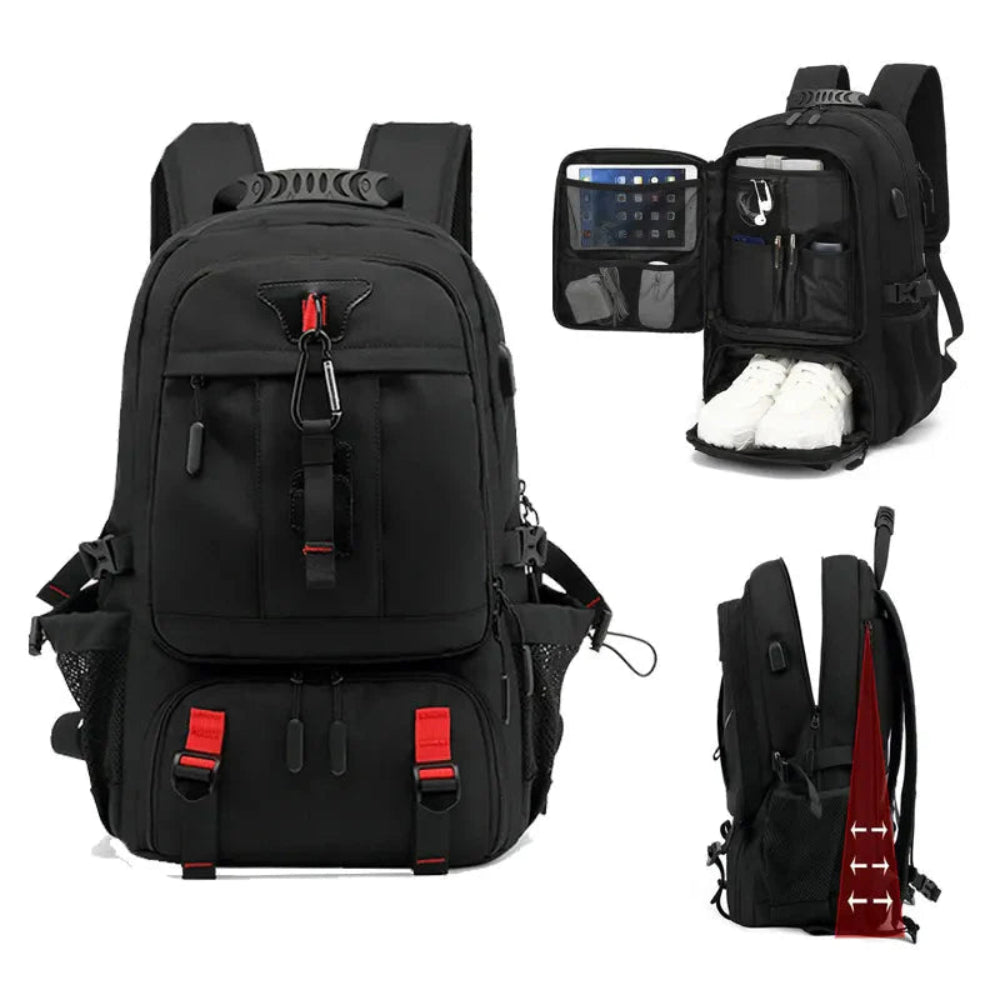 Moderne Rejserygsæk med USB Opladningsport Tasker Tech Butik Rød 50L