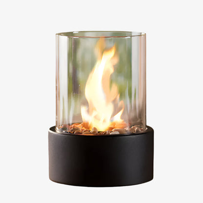 Moderne Rund Bordlanterne med Flamme til Indendørs og Udendørs Brug Stemningsbelysning Tech Butik