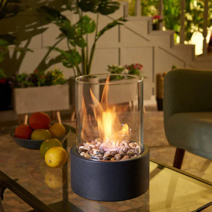 Moderne Rund Bordlanterne med Flamme til Indendørs og Udendørs Brug Stemningsbelysning Tech Butik