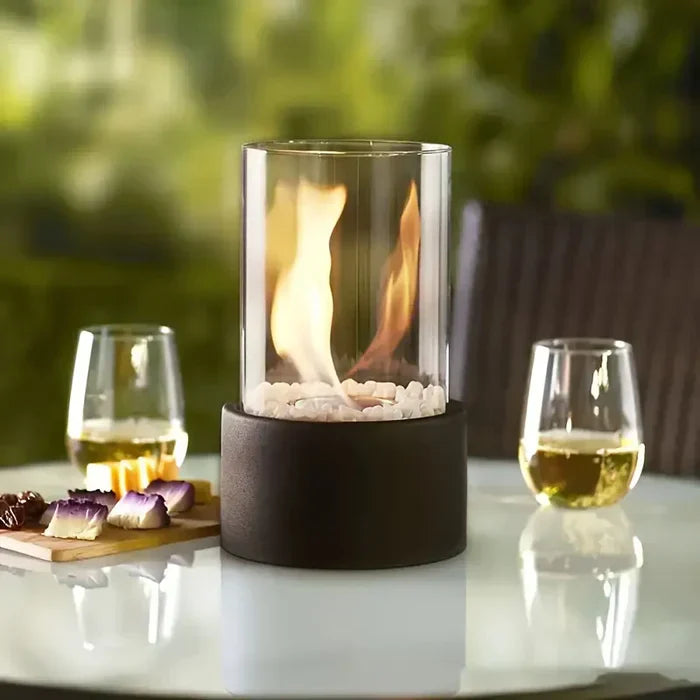 Moderne Rund Bordlanterne med Flamme til Indendørs og Udendørs Brug Stemningsbelysning Tech Butik