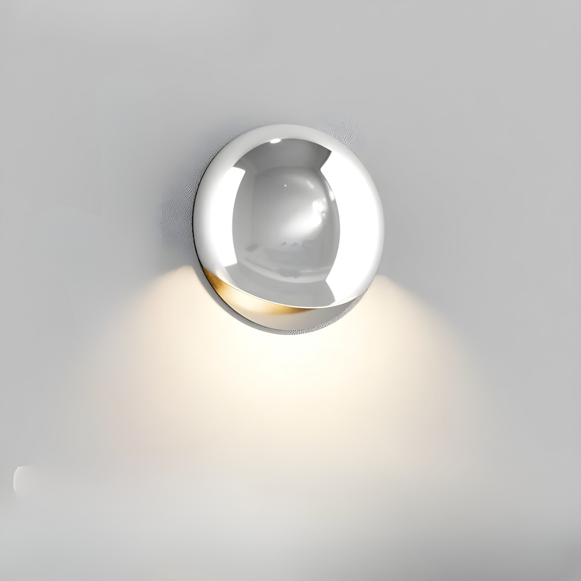 Moderne Rund Trappe Væglampe til Stilfuld Belysning Praktiske lamper Tech Butik Spejl i krom