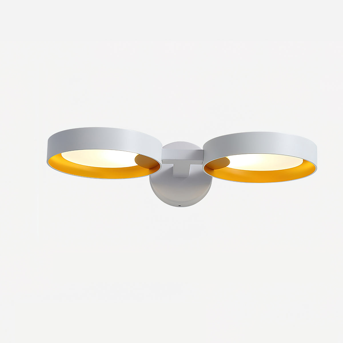 Moderne Spotlight Væglampe til Stilfuld Indendørs Belysning Væglamper Tech Butik Dobbelte hoveder - L 47cm x H 10cm Hvid og orange Varmt lys