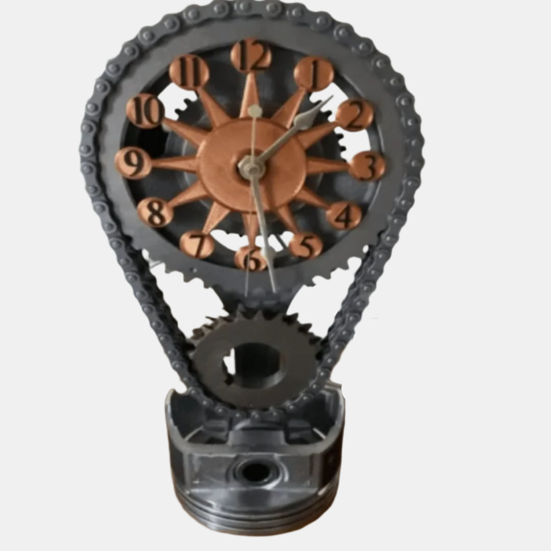 Moderne Tandhjulsvægur med Bevægelse og Støjsvag Præcision Ure Tech Butik Orange