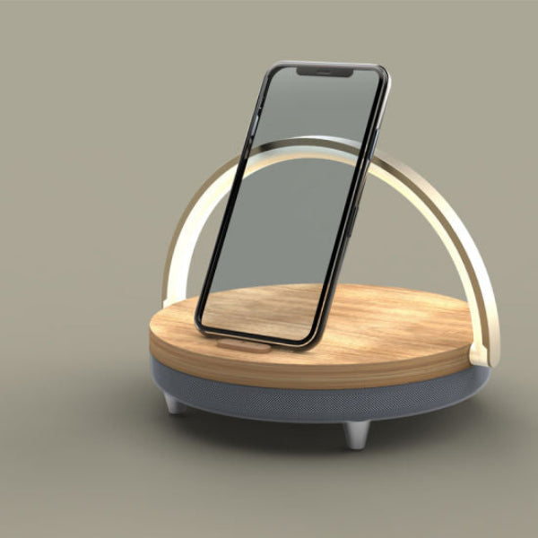 Moderne Trådløs Oplader Højttaler Lampe med Justerbar Lysstyrke Højttalere & Lyd Tech Butik