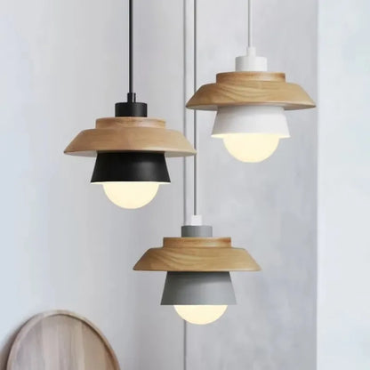 Moderne Træpendel med Farverigt Nordisk Design Hængelamper Tech Butik