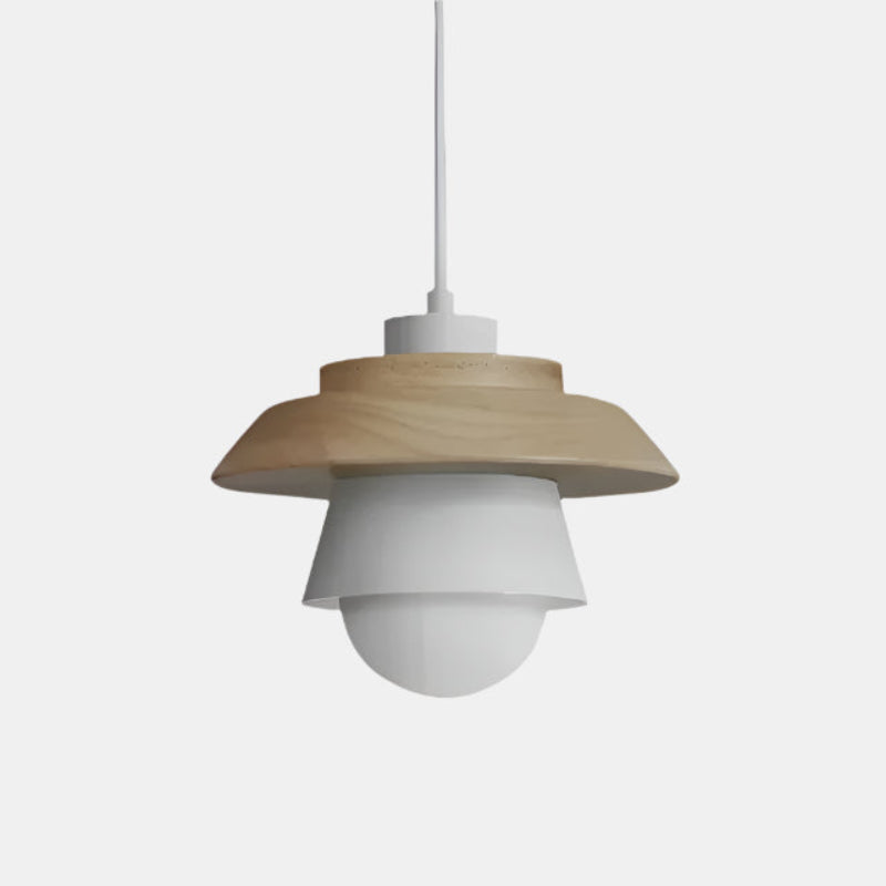 Moderne Træpendel med Farverigt Nordisk Design Hængelamper Tech Butik Hvid Varm hvid